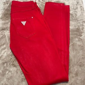 Guess red skinny jeans